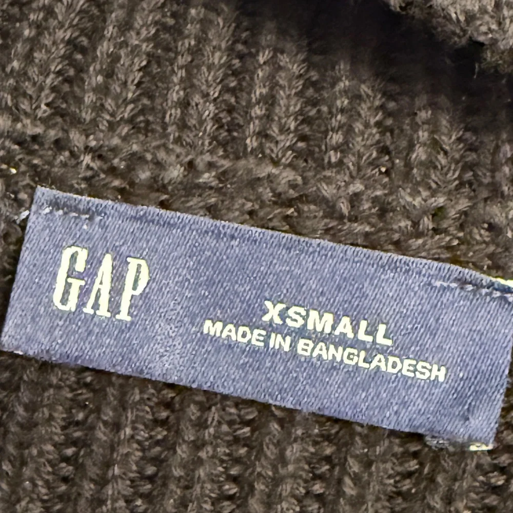 GAP Women's Black 100% Cotton Oversized Split-Hem Mockneck Sweater Size S